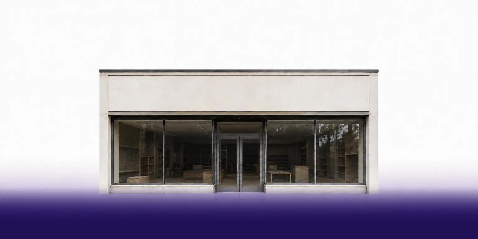 Vacant storefront representing a failed store location decision without Locus
